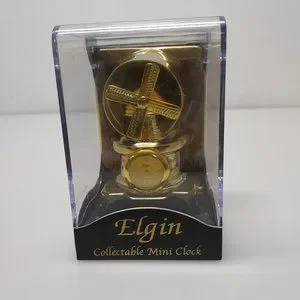Elgin R Windmill Elgin | Accents | Elgin Windmill Gold And Silver Tone Mini Clock Rare ...